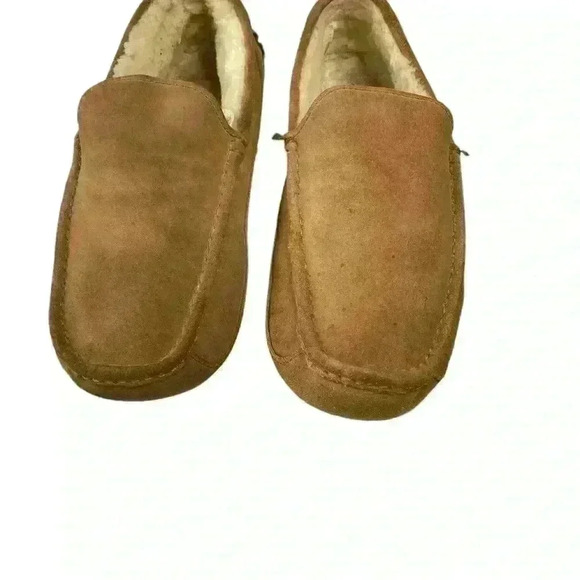 UGG ASCOT chestnut color, suede warm, cozy wool rubber bottom slipper, SIZE 11 - Picture 7 of 9